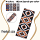 FINGERINSPIRE 8Yards Ethnic Style Embroidery Elastic Band - Horse Eye Pattern 50mm Wide 4 Colors Flat Elastic Rubber Band Cord for Webbing Garment Sewing OCOR-FG0001-17-2