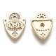 Brass Micro Pave Cubic Zirconia Charms KK-R136-044-NF-2