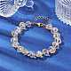 Браслет из стекла и бисера с застежками из золотого сплава BJEW-JB10126-2
