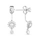 SHEGRACE Elegant Fashion Real 18K Gold Plated Brass Front and Back Dangle Stud Earrings JE95A-2