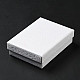 テクスチャ ペーパー ネックレス ギフト ボックス  中にスポンジマット付き  長方形  ホワイト  9.1x7x2.7cm  内径：6.5x8.6のCM  深さ：2.5cm OBOX-G016-C05-A-3