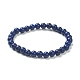Natural Lapis Lazuli Beaded Stretch Bracelets BJEW-D446-B-41-2