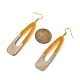 Boucles d'oreilles pendantes en résine et bois bicolores EJEW-JE05508-01-2
