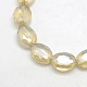 Faceted Electroplate Crystal Glass Oval Beads Strands EGLA-F061B-01-1
