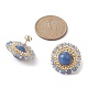 Natural Blue Aventurine & Seed Braided Flower Stud Earrings EJEW-MZ00076-3
