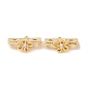 Brass Micro Pave Clear Cubic Zirconia Slide Charms KK-P239-17G-1