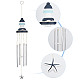 GORGECRAFT Mediterranean Style Wind Chimes Wooden Lighthouse 4 Hollow Aluminum Tubes Decoration Wind Bells with Anchor Starfish Hanging Ornaments for Garden Patio Backyard Home Nautical Themed Decor HJEW-WH0042-34-4