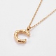 304 Stainless Steel Initial Pendant Necklaces NJEW-L155-14-3