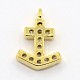 CZ Jewelry Brass Micro Pave Cubic Zirconia Anchor Pendants ZIRC-M026-05G-2