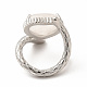 Corazón de cristal de cuarzo natural con anillo abierto de serpiente RJEW-P082-02P-24-4
