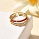 Латунные кольца-манжеты с микропаве и прозрачным цирконием для женщин RJEW-U040-02G-01-2
