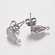 Латунные серьги-гвоздики из циркония X-ZIRC-G122-55P-RS-2
