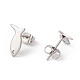 201 Stainless Steel Stud Earring Findings with Hole EJEW-A071-24P-2