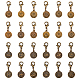 SUPERFINDINGS 48pcs Clip On Charms 12 Constellations Zipper Pulls Tibetan Style Alloy Constellations Pendant Decorations Antique Bronze Alloy Clasp HJEW-FH0001-37-1