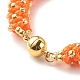 Bracelet en perles de verre avec fermoir magnétique en laiton BJEW-JB07802-03-5