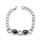 Puces d'oreille en 304 acier inoxydable & colliers avec pendant & kits de bijoux bracelets avec lien SJEW-L135-01A-3