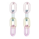 3 Paar 3 Farben Bonbonfarbe Acrylkabelkette Quaste baumeln Ohrstecker für Frauen EJEW-JE04768-10