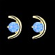 Romantic Brass Opalite Stud Earrings EJEW-BB20380-6