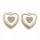 Brass Micro Clear Cubic Zirconia Charms X-KK-N231-170-NF-1