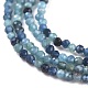 Hebra de perlas de turmalina azul natural G-R475-027-3