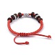 Bracelets de perles tressées coréennes réglables en cordon de polyester ciré unisexe BJEW-JB04680-04-3