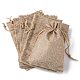 ポリエステル模造黄麻布包装袋巾着袋  淡い茶色  13.5x9.5cm ABAG-R004-14x10cm-05-1