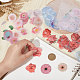 CRASPIRE 5 Bags 5 Styles PVC Plastic Floral Self Adhesive Decorative Stickers STIC-CP0001-07-3