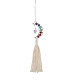 FINGERINSPIRE Crystals Stone Hanging Ornament Hanging Car Charm Natural Amethyst Hanging Ornament with 7 Gemstone & Tassel Hanging Car Charm Dangling Moon Healing Crystal Accessory for Home Decoration HJEW-WH0043-22B-1