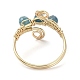 4 anello per dito con perline rotonde con pietre preziose miste naturali in stile 4 pezzi RJEW-TA00105-5