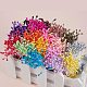 PandaHall 1 Set Mixed Color Double Heads Pearl Flower Stamens Pistil Gypsum Artificial Flower Heart Core for Jewelry Making and Craft DIY 60x3mm AJEW-PH0016-26-4