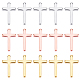 SUPERFINDINGS 24Pcs 3 Color Brass Tiny Cross Charms KK-FH0002-39-1