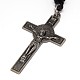 Des bijoux rétro pâques unisexe cuir réglable colliers cordon alliage croix crucifix pendentif NJEW-L052-30AS-2