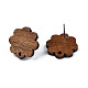 Серьги-гвоздики из орехового дерева MAK-N032-015-3