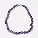 Natural Blue Spot Jasper Beads Necklaces NJEW-F138-8mm-03-1