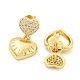 Rack Plating Brass Heart Dangle Stud Earrings EJEW-A028-17G-2
