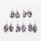 Handmade Printed Porcelain Beads Dangle Earrings EJEW-JE02545-1