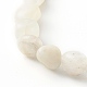 Pulseras elásticas con cuentas de piedra lunar blanca natural para niños X-BJEW-JB06250-02-5