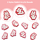 DICOSMETIC 24Pcs 3 Styles Cute Bunny Beads Enamel Rabbit Beads Easter Rabbit Beads Animal Theme Beads Loose Spacer Beads Opaque Acrylic Spacer Beads for DIY Jewelry Making SACR-DC0001-06-3