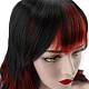 ツートンカラーのロングカーリー合成かつら  ウィッグキャップ付き  高温耐熱繊維  女性の女の子のために  暗赤色  23.62インチ（60cm） OHAR-I017-03-6