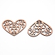 Natural Wood Filigree Joiners Links WOOD-WH0113-40-1