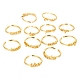 12pcs 12 anillos de puño de latón de estilo RJEW-LS0001-37G-4
