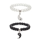 2pcs 2 bracelets extensibles en perles rondes en verre de couleur BJEW-JB09092-02-4