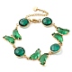 Bracelets à maillons en verre vert BJEW-B075-01-1
