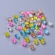 Perles de verre craquelé peintes DGLA-X0006-6mm-13-2
