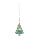 クリスマスガラスシードビーズペンダント装飾  編組ナイロン糸吊り飾り  混合図形  110~128mm  5個/セット HJEW-TA00013-3