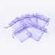 長方形オーガンジーギフトバッグ巾着袋  青紫色  10x8cm OP002-01-1