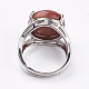 調節可能な合成金石フィンガー指輪  真鍮パーツ  usサイズ7 1/4(17.5mm) RJEW-F075-01B-3