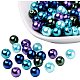 Pandahall 100pcs 8mm ocean mix perle di vetro perlato perle perline artigianali perline per la creazione di gioielli e la decorazione HY-PH0006-8mm-11-1
