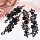 Gorgecraft 2 paires de dentelle applique fleur broderie patch noir dentelle garnitures colliers pour bricolage décoré artisanat couture costume (11x2.7~3in) DIY-GF0001-69-6