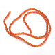 Orange Red Faceted Glass Rondelle Beads Strands X-GLAA-F003-B01-2